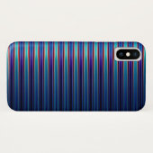 Coques Case-Mate iPhone Motif rayé bleu brillant (Dos (Horizontal))