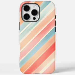 Coques iPhone 16 Pro Max Motif rayé coloré aquarelle lumineux