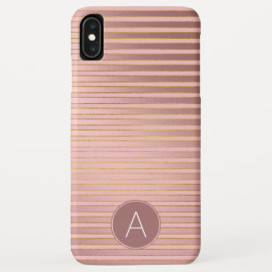Case-Mate iPhone Case Motif rayé d'or rose de monogramme avec l'initiale