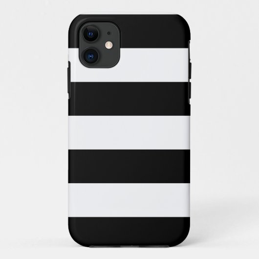 Coques Case-Mate iPhone Motif rayé noir et blanc (Dos)