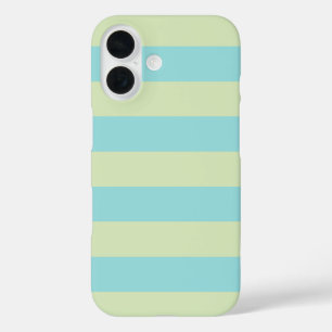 Coques iPhone 16 Motif rayé pastel doux - Citron Crème & Bernicle
