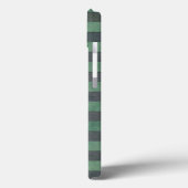 Coques Case-Mate iPhone Motif rayé vert sauge et gris (Verso / Gauche)