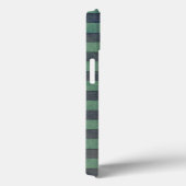 Coques Case-Mate iPhone Motif rayé vert sauge et gris (Verso / Droite)