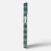 Coques Case-Mate iPhone Motif rayé vert sauge et gris (Verso / Droite)