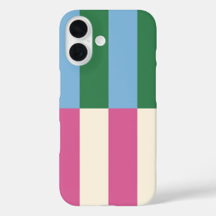 Coques iPhone 16 Motif rayé vertical coloré