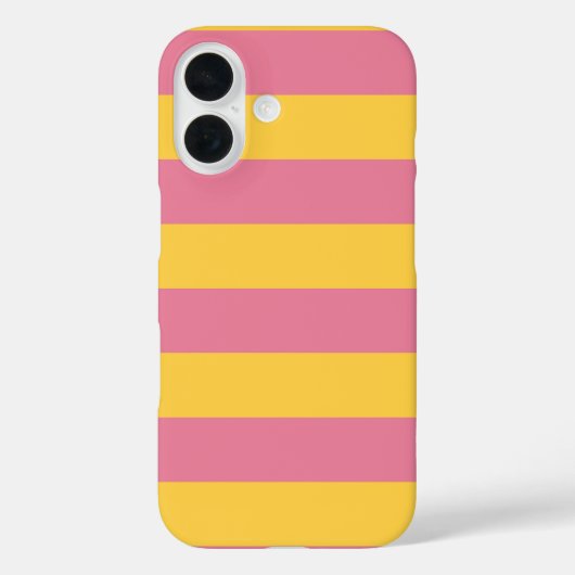 Coques Case-Mate iPhone Motif rayé vertical rose et jaune vibrant (Verso)