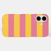 Coques Case-Mate iPhone Motif rayé vertical rose et jaune vibrant (Verso (horizontal))