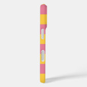 Coques Case-Mate iPhone Motif rayé vertical rose et jaune vibrant (Verso / Droite)