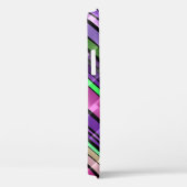 Coques Case-Mate iPhone Motif Rayures Abstraites (Violet, Rose, Vert) (Verso / Droite)