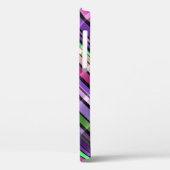 Coques Case-Mate iPhone Motif Rayures Abstraites (Violet, Rose, Vert) (Verso / Gauche)