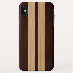 Coques Pour iPhone Motif rayures de bois de rose foncé aspect grain d