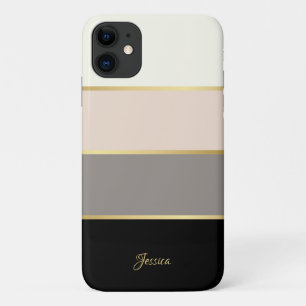 Case-Mate iPhone Case Motif rayures moderne élégant avec nom