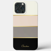Coques Case-Mate iPhone Motif rayures modernes chic avec nom (Verso)