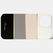 Coques Case-Mate iPhone Motif rayures modernes chic avec nom (Verso (horizontal))