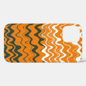 Coques Case-Mate iPhone Motif rayures ondulées mer gris blanc orange (Verso (horizontal))