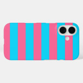 Coques Case-Mate iPhone Motif rayures rose bleu (Verso (horizontal))