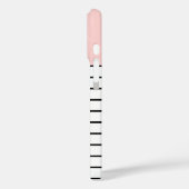 Coques Case-Mate iPhone Motif rayures rose pastel noir blanc  (Verso / Gauche)