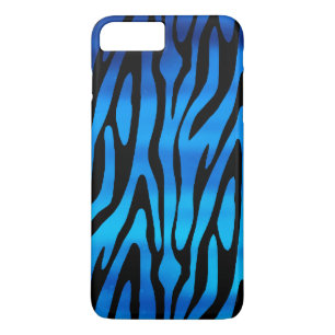 Coque iPhone 7 Plus Motif rayures zèbre bleu et noir Awesome