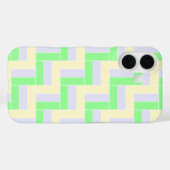 Coques Case-Mate iPhone Motif Rectangles Pastel Lignes Pointillées Blanche (Verso (horizontal))