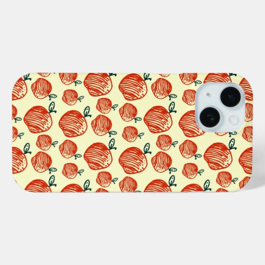 Coques Case-Mate iPhone Motif Red Apple Doodle (Verso (horizontal))