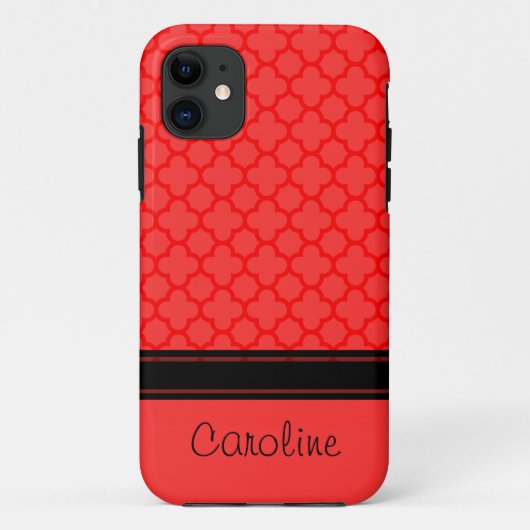 Coques Case-Mate iPhone Motif Red Quatrefoil (Dos)