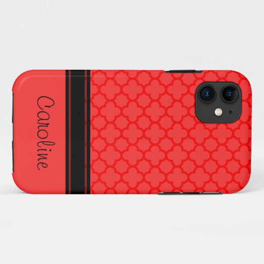 Coques Case-Mate iPhone Motif Red Quatrefoil (Dos (Horizontal))