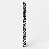 Coques Case-Mate iPhone Motif Répétant à feuilles tropicales noires et bla (Dos/Gauche)