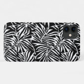 Coques Case-Mate iPhone Motif Répétant à feuilles tropicales noires et bla (Dos (Horizontal))