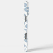 Coques Case-Mate iPhone Motif Répété Fleur Floue Bleu sur Blanc (Verso / Droite)