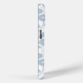 Coques Case-Mate iPhone Motif Répété Fleur Floue Bleu sur Blanc (Verso / Droite)