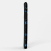 Coques Case-Mate iPhone Motif répétitif de synthèse électrique bleue (Dos/Droite)