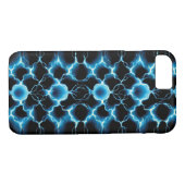 Coques Case-Mate iPhone Motif répétitif de synthèse électrique bleue (Dos (Horizontal))