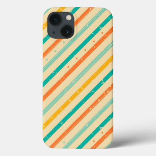 iPhone 13 Coque motif rétro à rayures