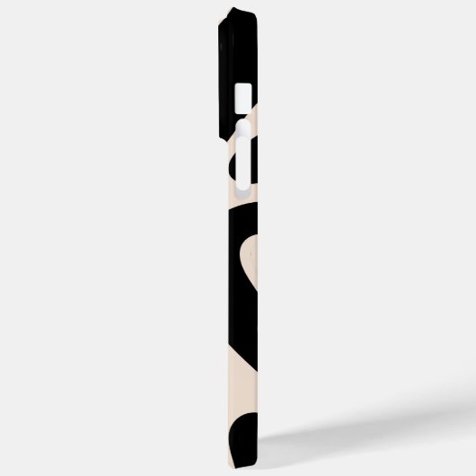 Coques Case-Mate iPhone Motif rétro Abstrait noir et beige (Verso / Gauche)