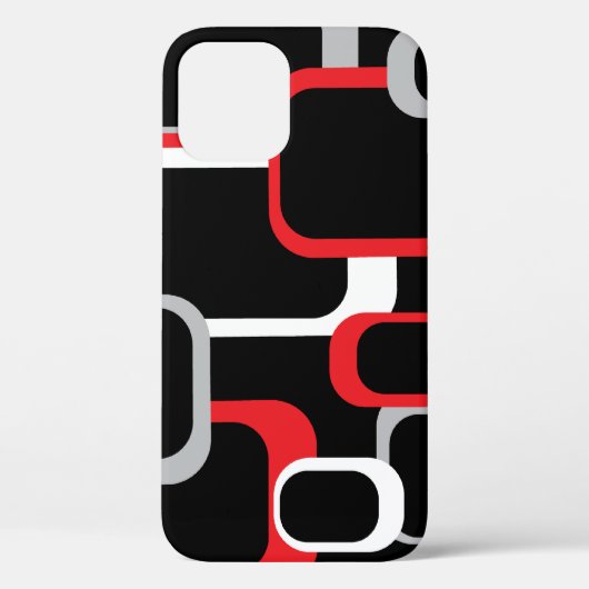 Coques Case-Mate iPhone Motif rétro Carré rouge blanc gris noir (Verso)