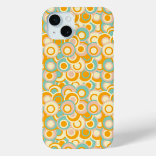 Coque iPhone 15 Mini Motif rétro coloré dans des tons pastel orange