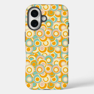 Coques iPhone 16 Motif rétro coloré dans des tons pastel orange