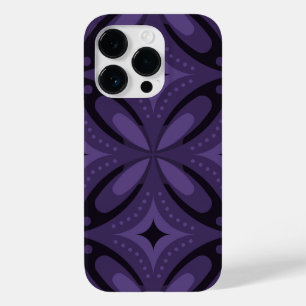 Coque Pour iPhone 14 Pro Motif Rétro de Couleur Violet Foncé