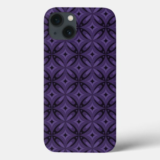 Coques Case-Mate iPhone Motif Rétro de Couleur Violet Foncé (Verso)