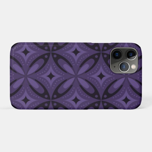 Coques Case-Mate iPhone Motif Rétro de Couleur Violet Foncé (Dos (Horizontal))