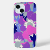 Coques Case-Mate iPhone Motif rétro de fleur d'Anémone rose et violet gras (Verso)