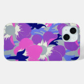 Coques Case-Mate iPhone Motif rétro de fleur d'Anémone rose et violet gras (Verso (horizontal))