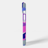 Coques Case-Mate iPhone Motif Rétro de Fleur de Vent Rose et Violet Gras (Verso / Gauche)