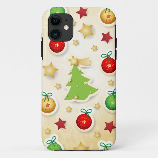 Coques Case-Mate iPhone Motif rétro de Noël (Dos)