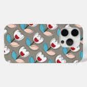Coques Case-Mate iPhone Motif Retro Fun Blanc Bleu Rouge Tulipes Fleurs (Verso (horizontal))