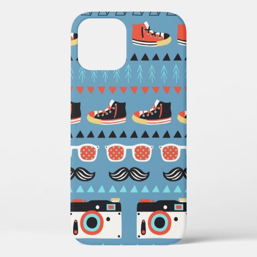 Coques Case-Mate iPhone Motif rétro hipster transparent (Verso)