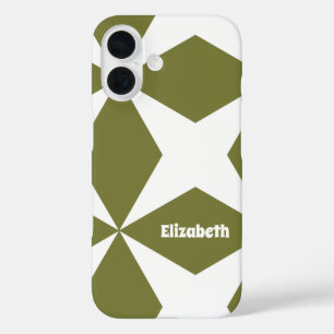 Coques iPhone 16 Motif Rétro Nom Personnalisé Monogramme Classique 