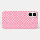 Coques Case-Mate iPhone Motif rétro rose et blanc En vichy plaid (Verso (horizontal))