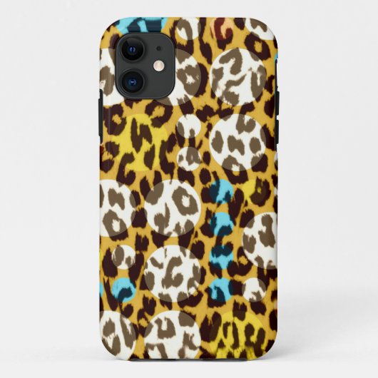Coques Case-Mate iPhone Motif rétro texture poster de animal du léopard 5 (Dos)