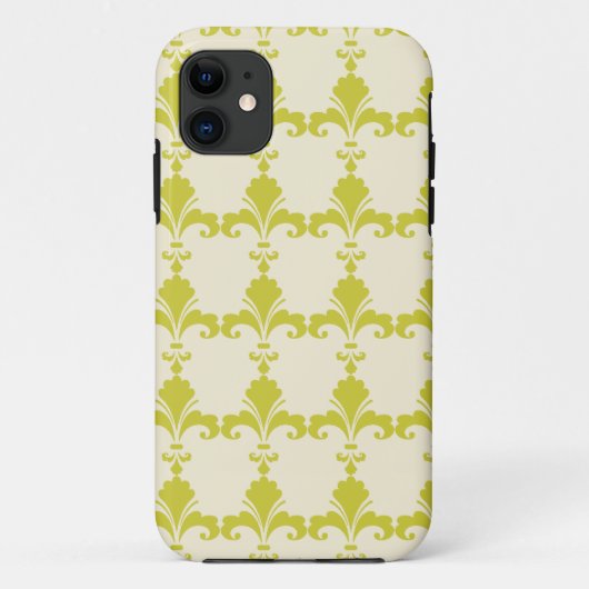Coques Case-Mate iPhone Motif Rétro Vert Fleur-De-Lis (Dos)